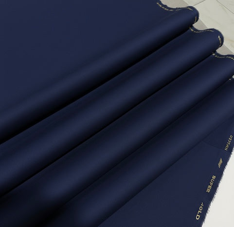 100% Cotton - Super Gold (Silver Finish) Navy Blue