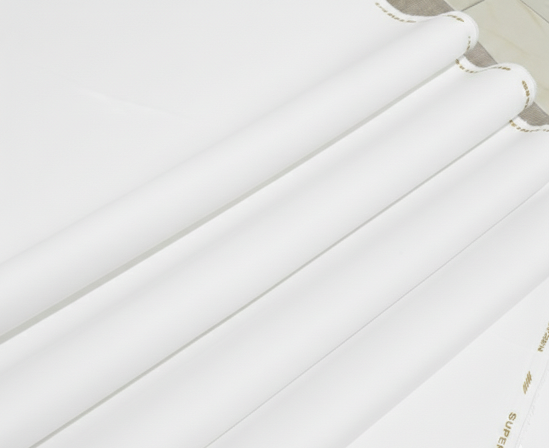 100% Cotton - Super Gold (Silver Finish) Pure White